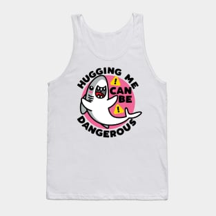 Hugging Dangerous Shark Lover Ocean Funny Predator Sea Life Tank Top